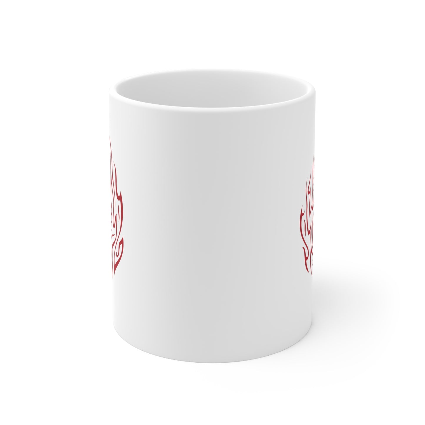 Ceramic Mug 11oz : Drop o' Fire - White w/ Red print