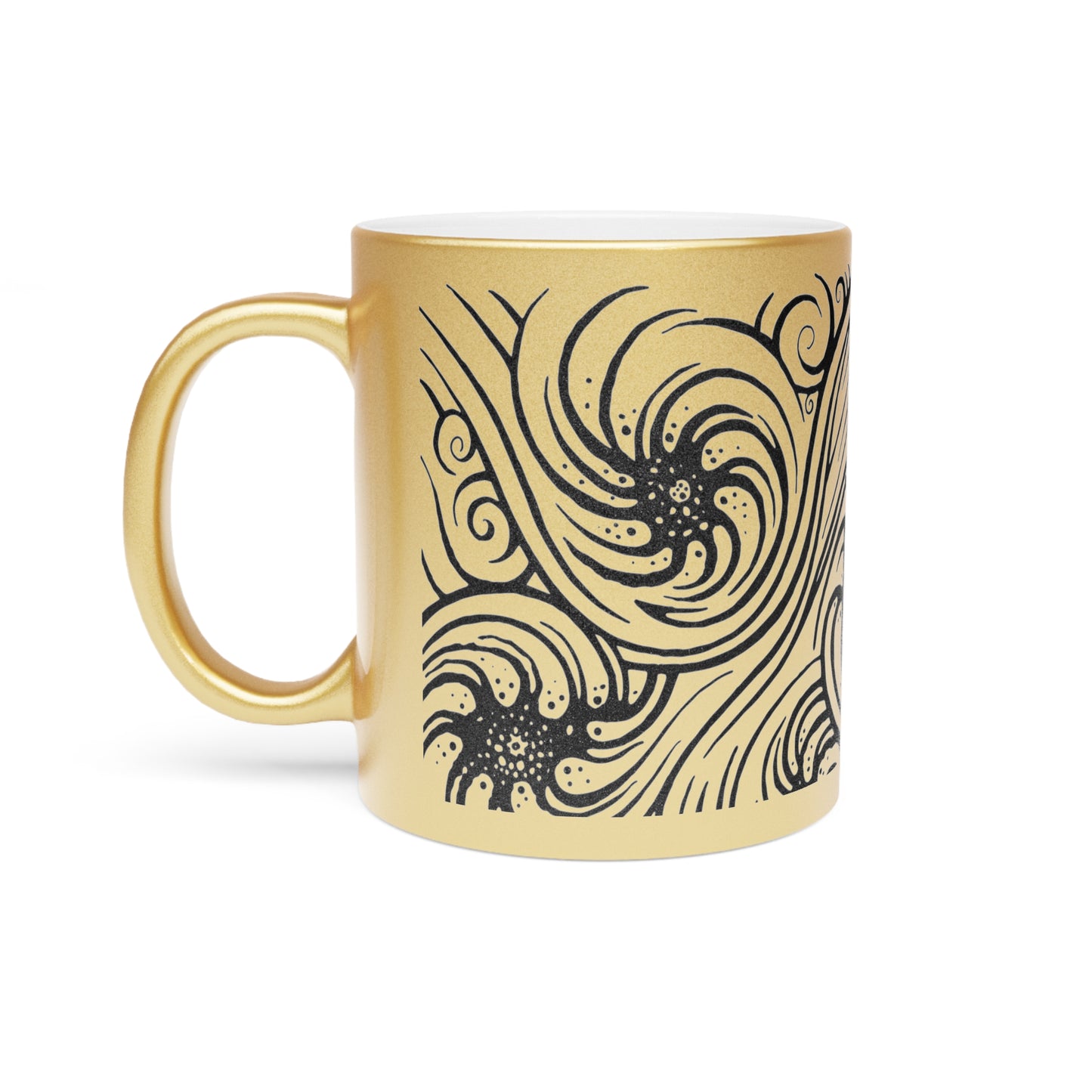 Metallic Mug (Silver\Gold) - Cosmic Swirl - Black print
