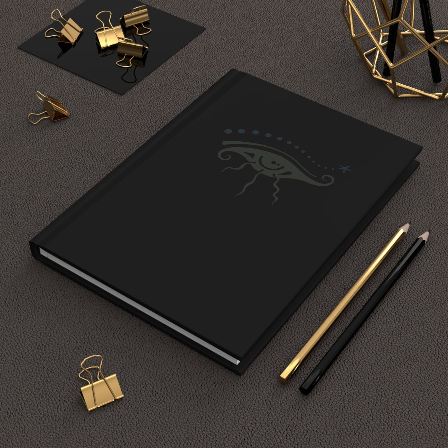 Hardcover Journal Matte : Eye See You - Black w/ Olive