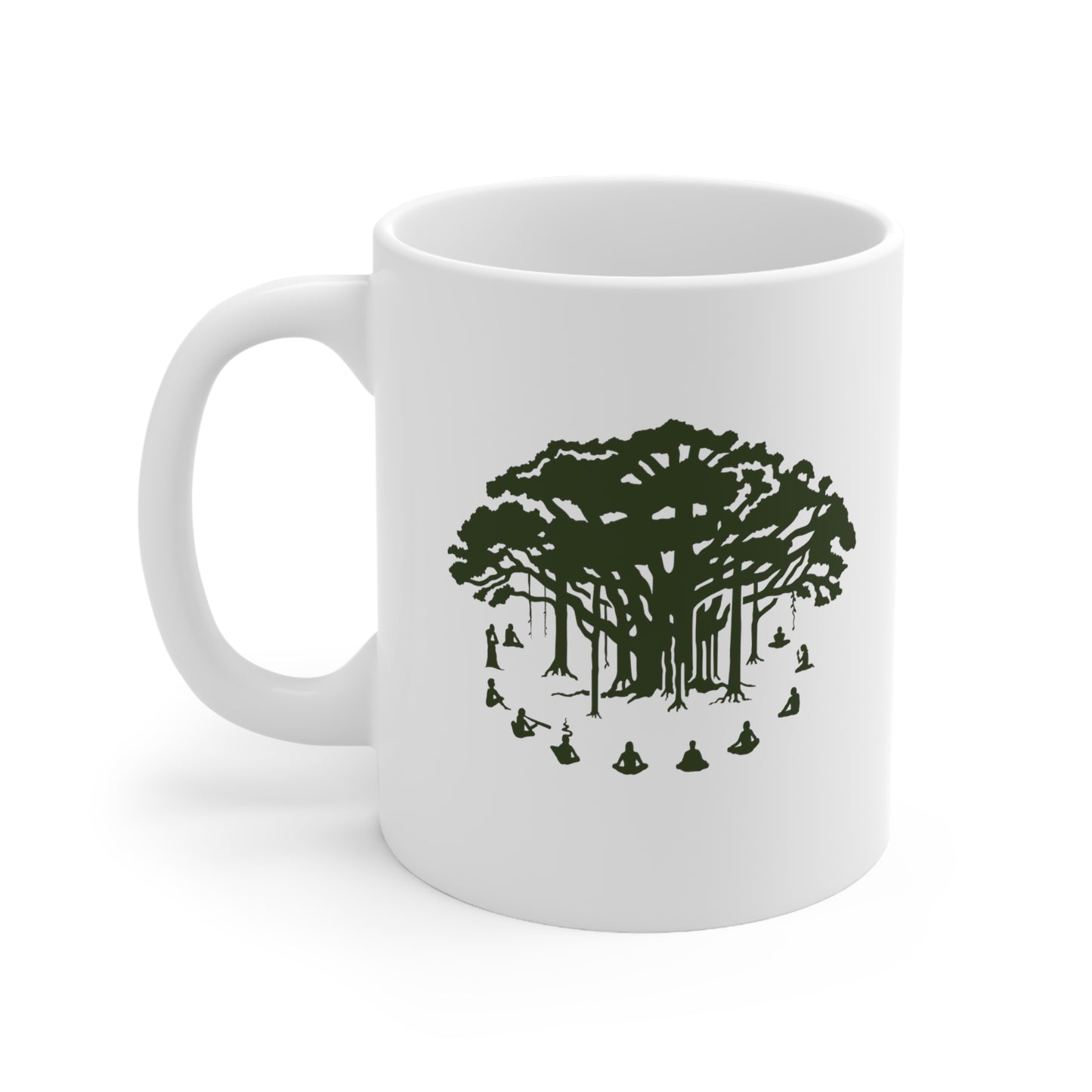 Ceramic Mug 11oz : Communitree - White w/ Green print