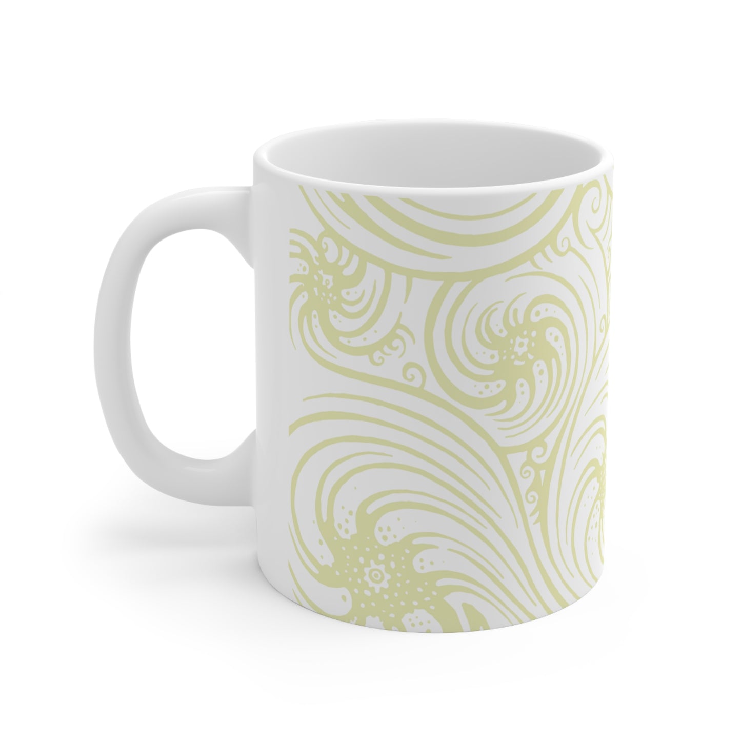 Ceramic Mug 11oz : Cosmic Swirl - White w/ Cream