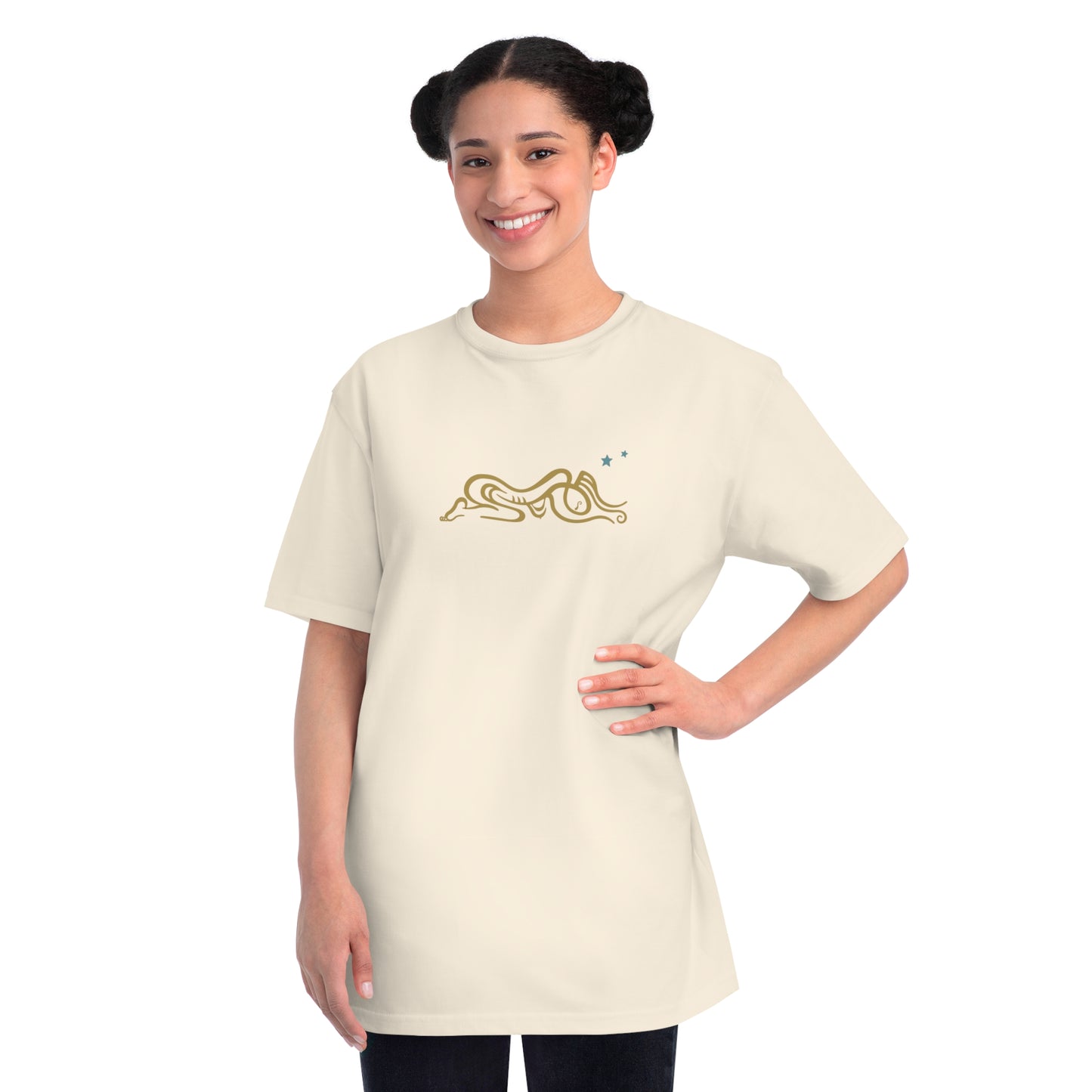 Organic Classic T-Shirt : Zoga - Gold & Blue print