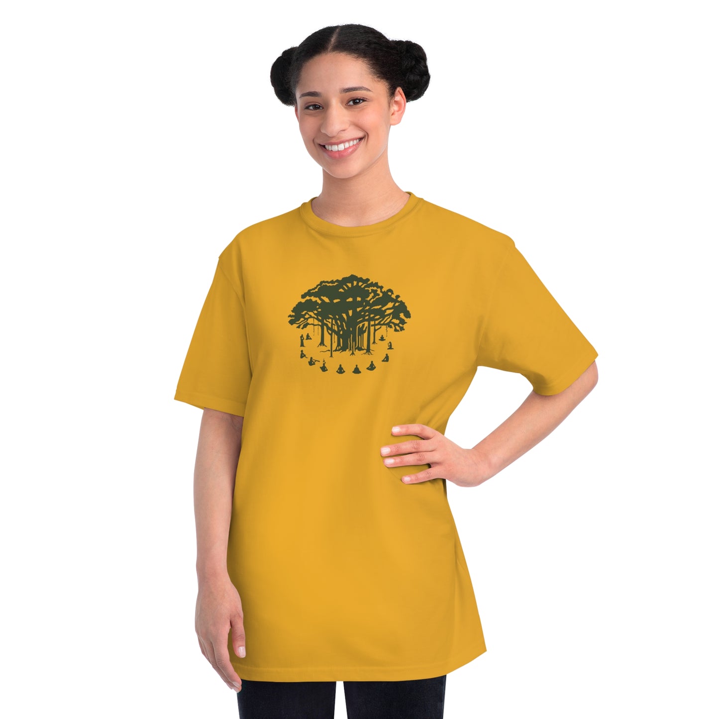 Organic Classic T-Shirt : Communitree - Dark Olive print