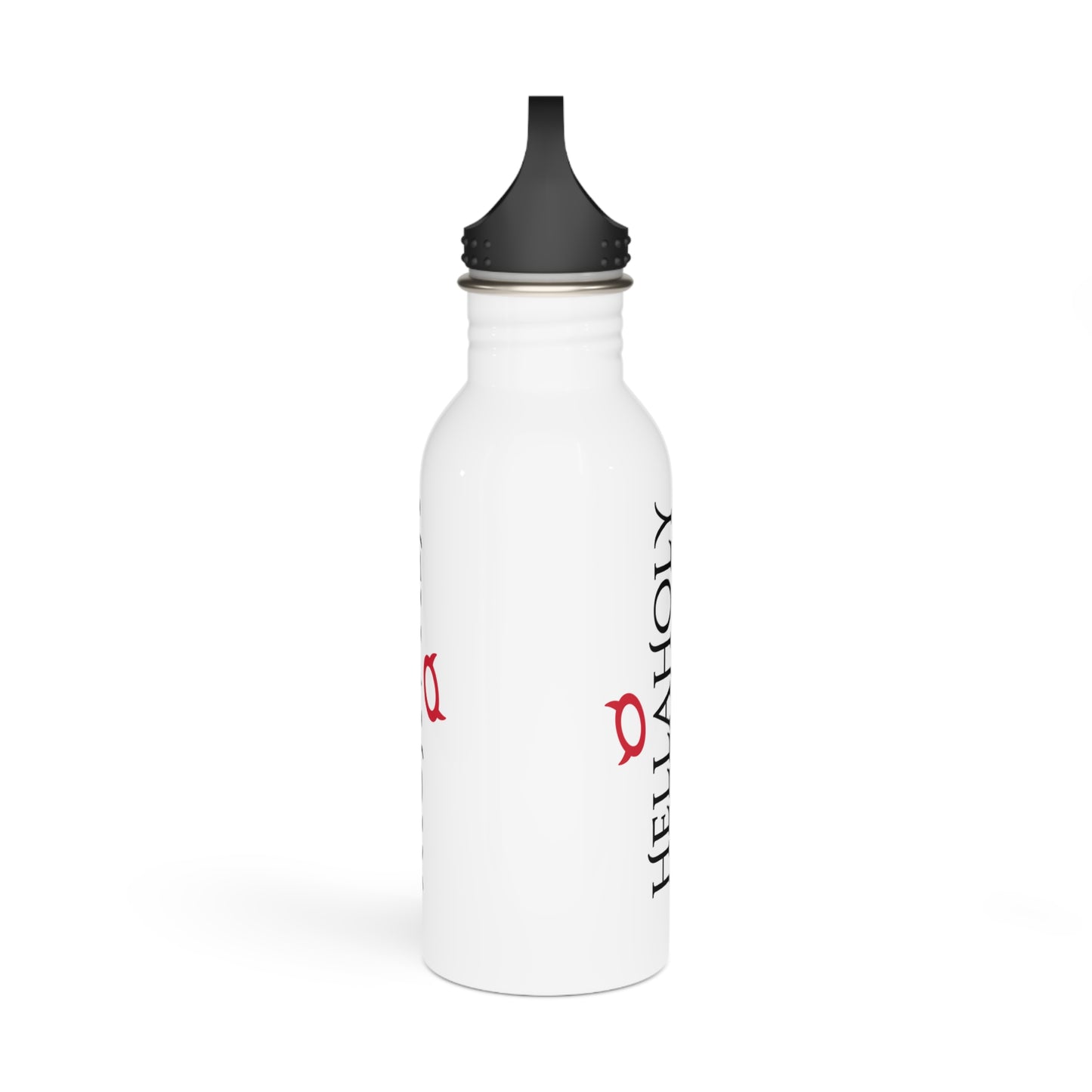 Stainless Steel Water Bottle : HellaHoly Logo HH05 - White w/ Black & Red print