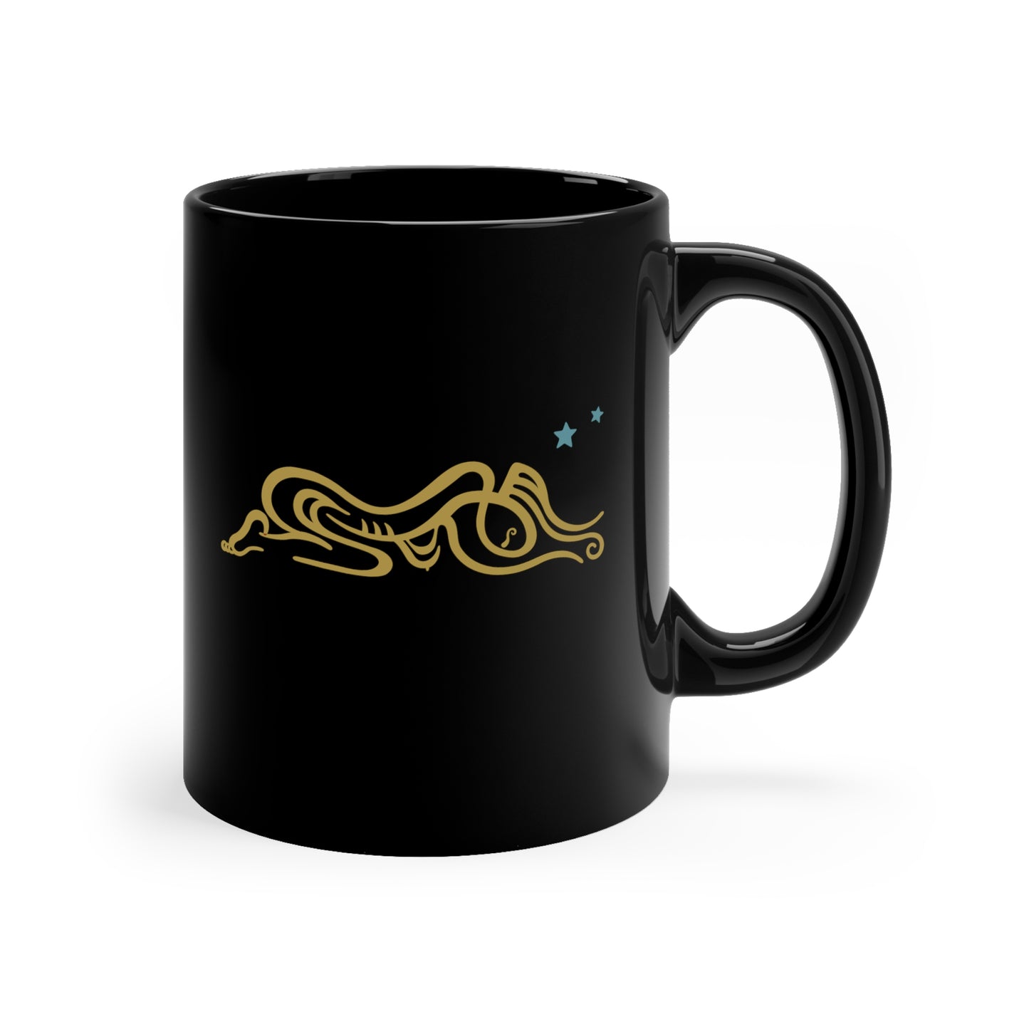 Black Mug 11oz : Zoga - Black w/ Gold print