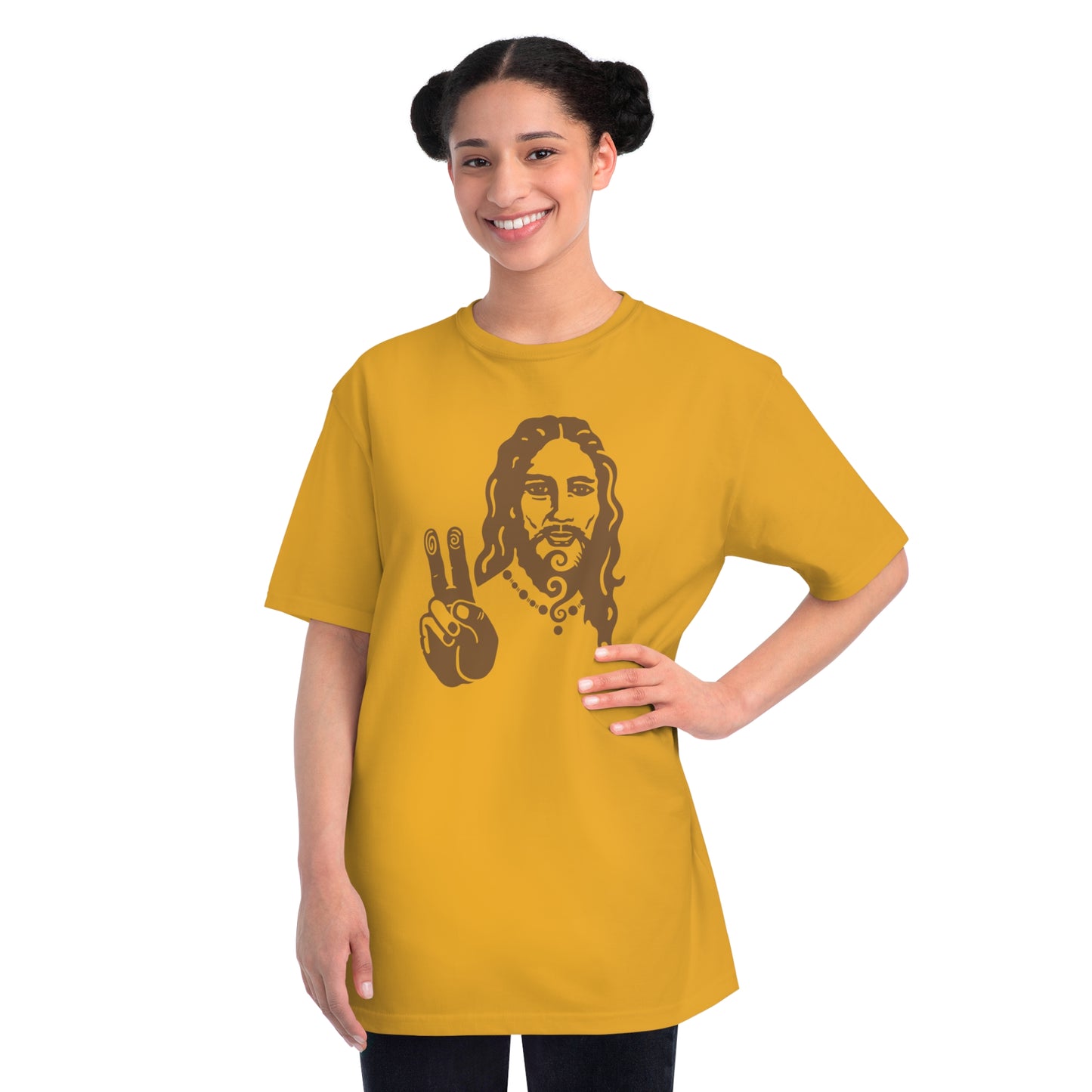 Organic Classic T-Shirt : Peace Jesus - Bronze print
