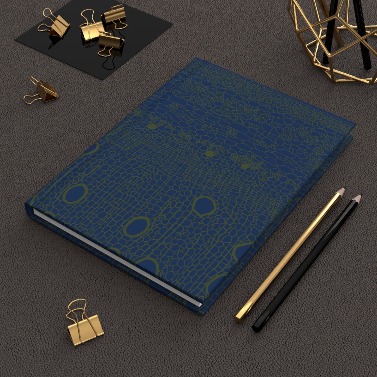 Hardcover Journal Matte : Hemp Cell - Blue w/ Olive