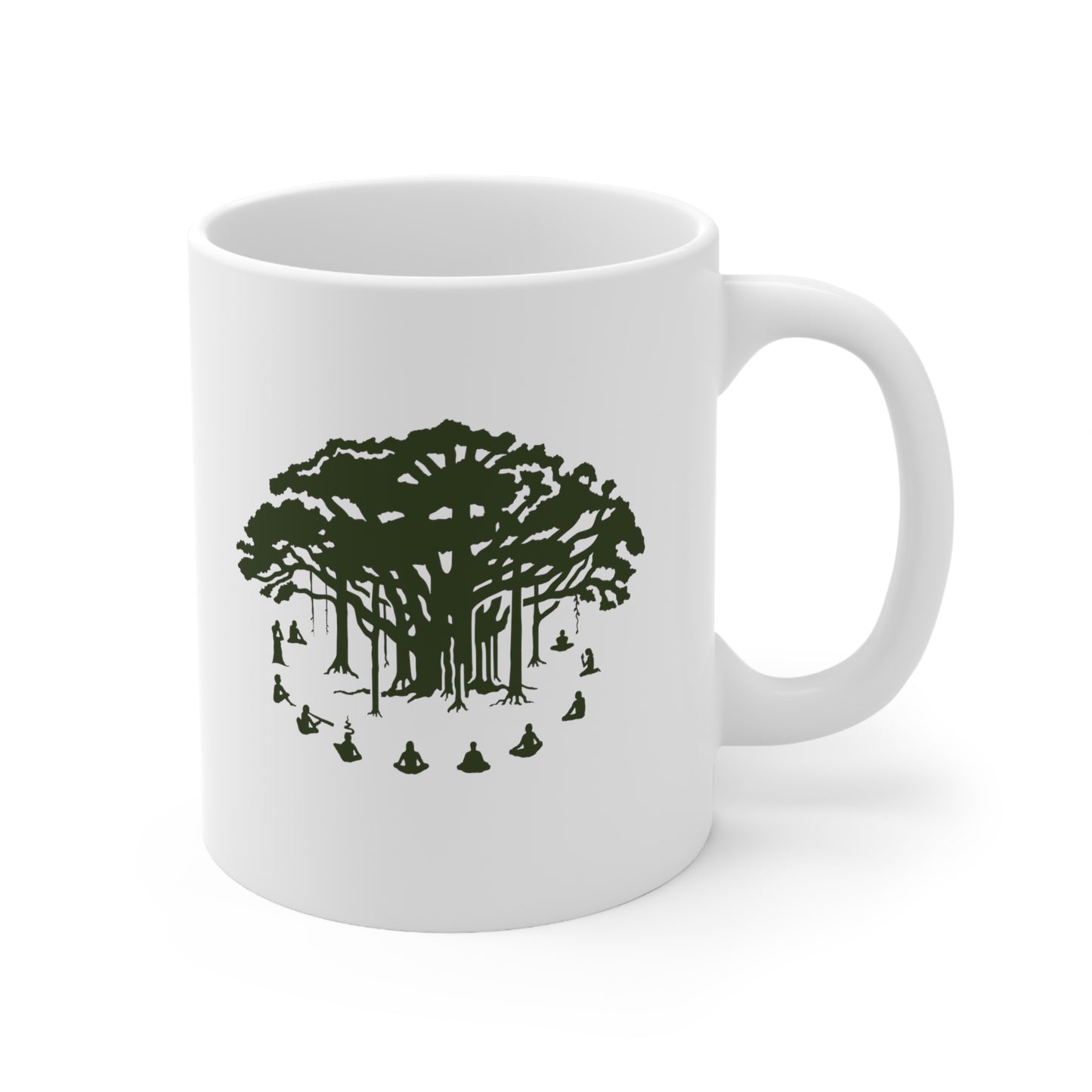 Ceramic Mug 11oz : Communitree - White w/ Green print