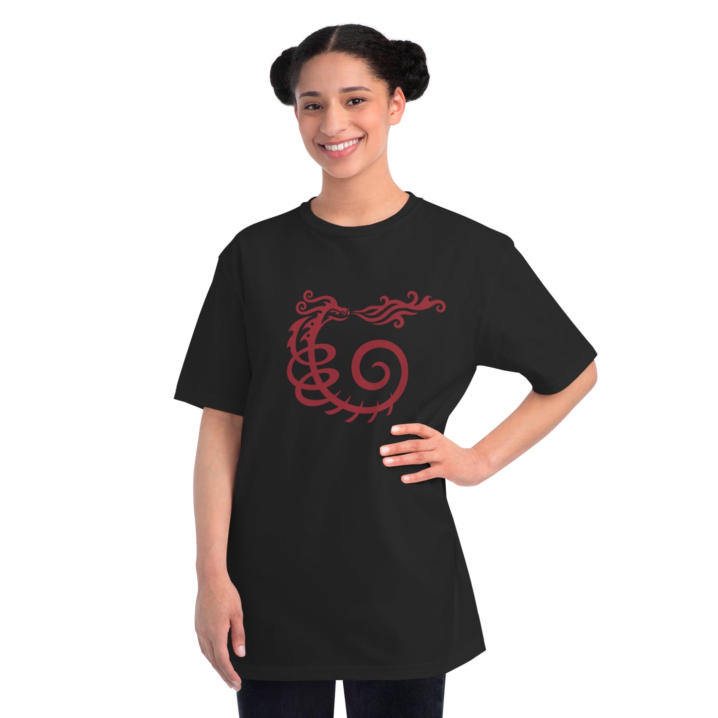 Organic Classic T-Shirt : Dragon Swirl - Red print