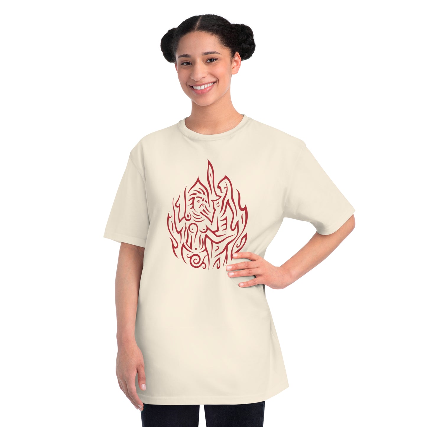 Organic Classic T-Shirt : Drop o' Fire - Red print