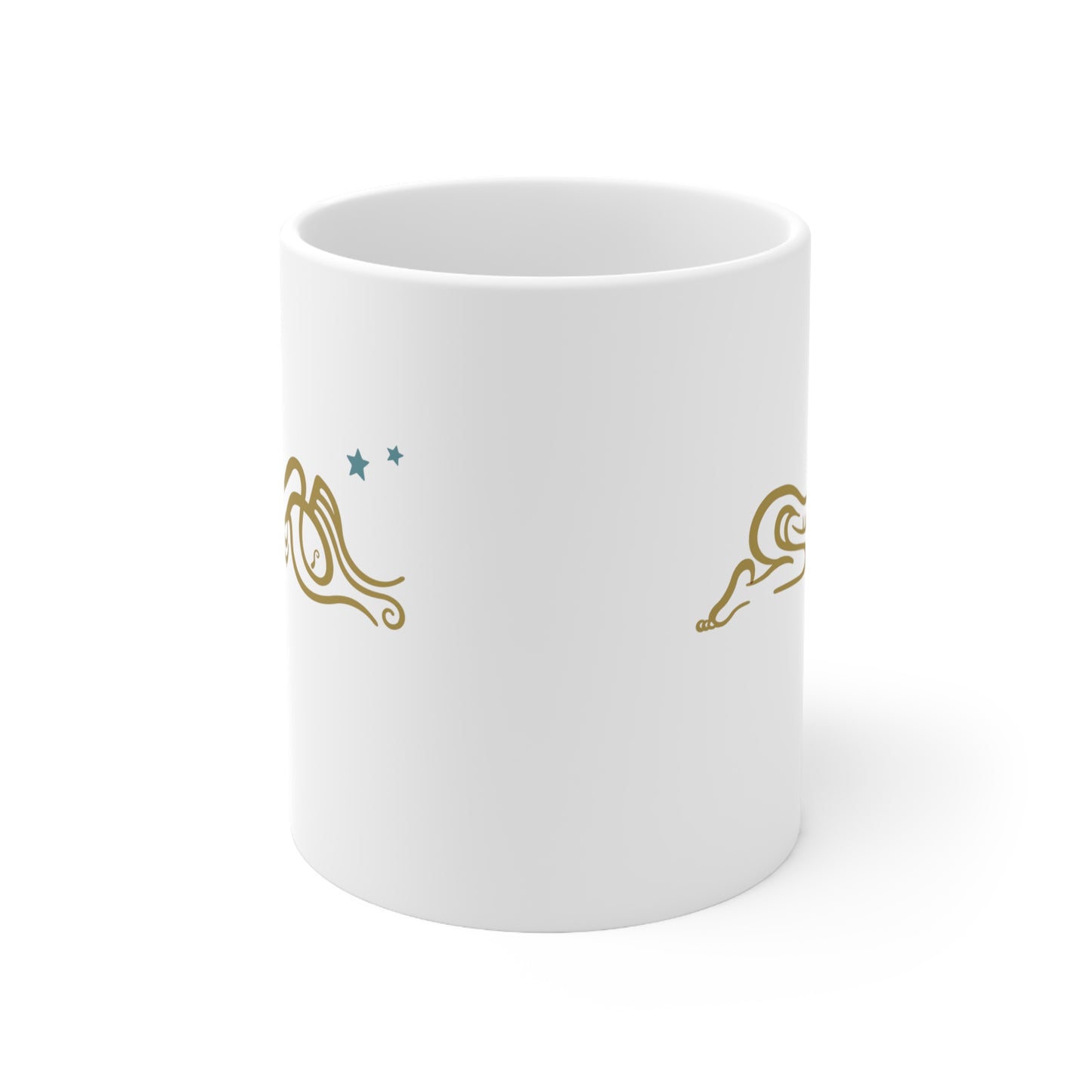 Ceramic Mug 11oz : Zoga - White w/ Gold