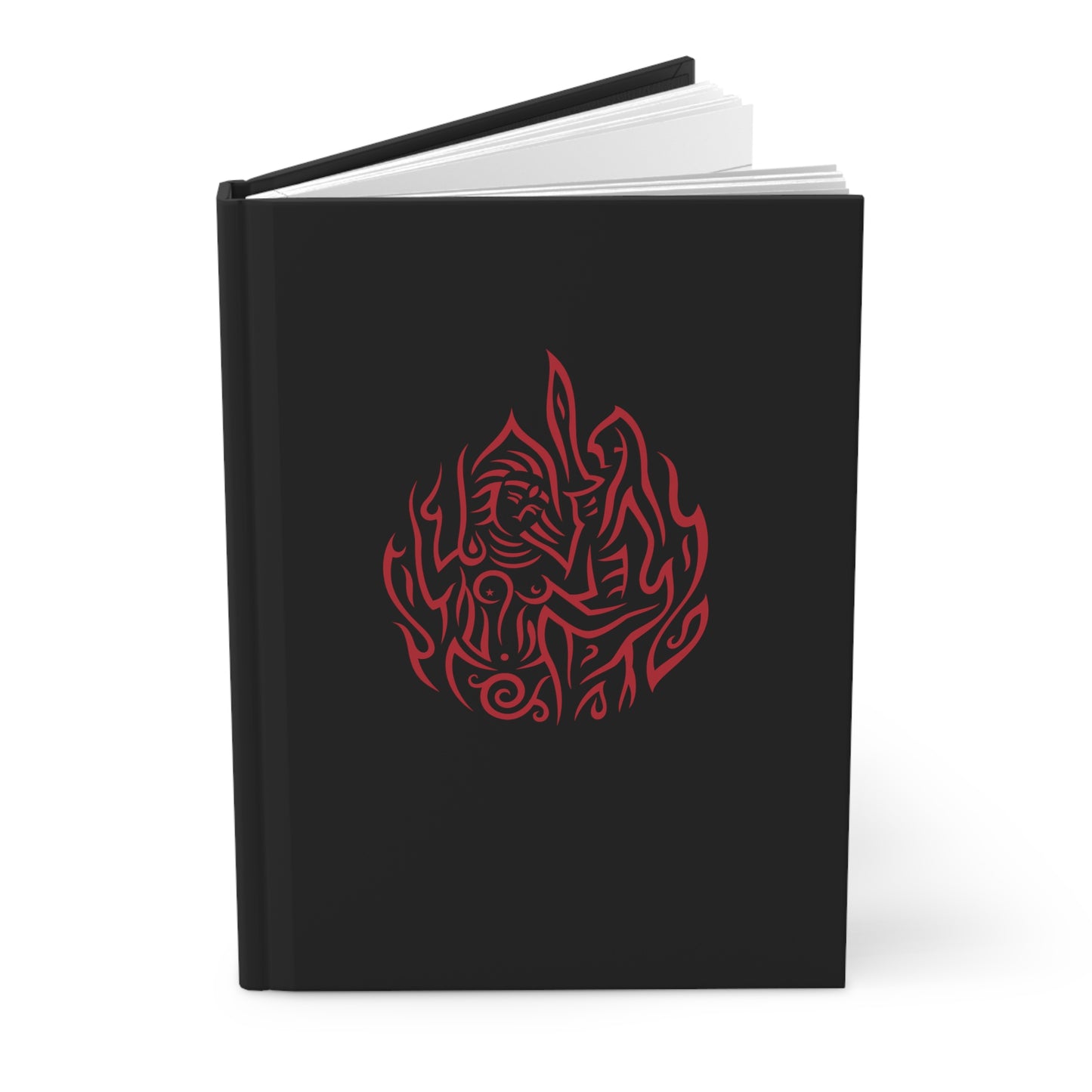 Hardcover Journal Matte : Drop o' Fire - Black w/ Red