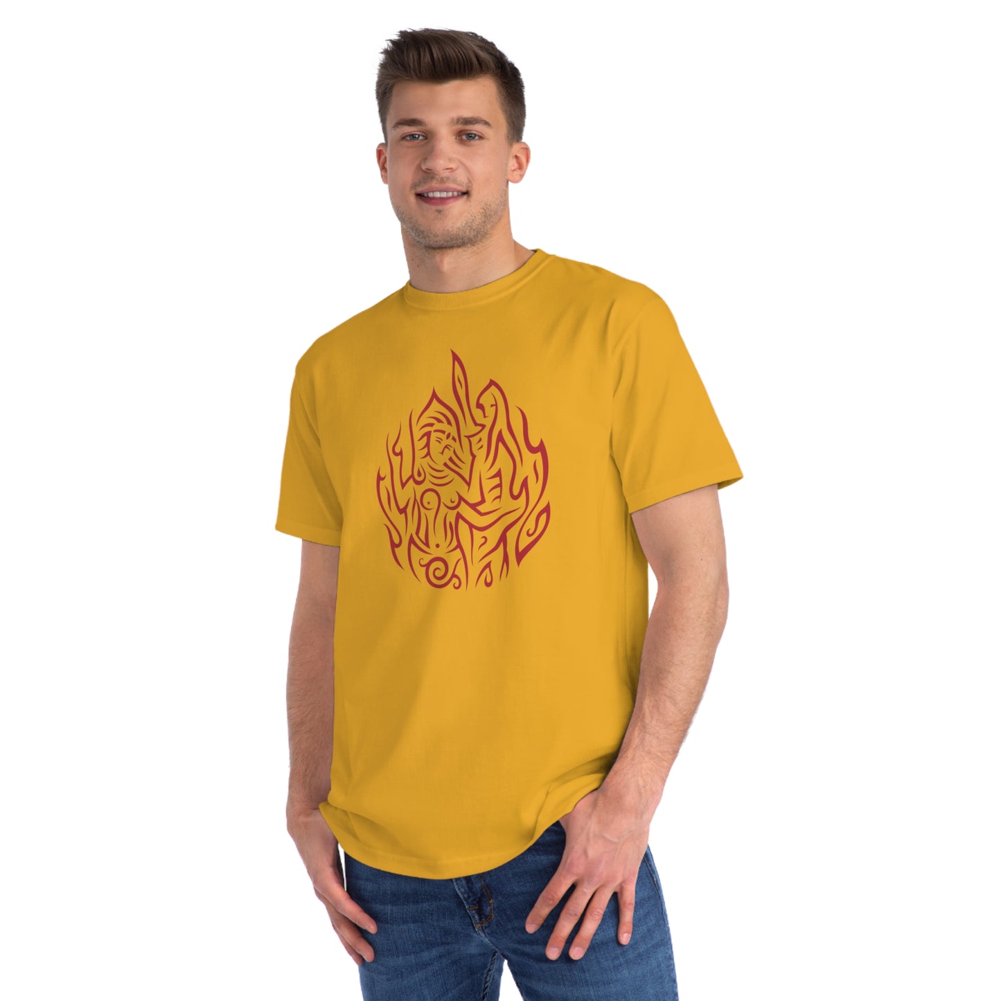 Organic Classic T-Shirt : Drop o' Fire - Red print