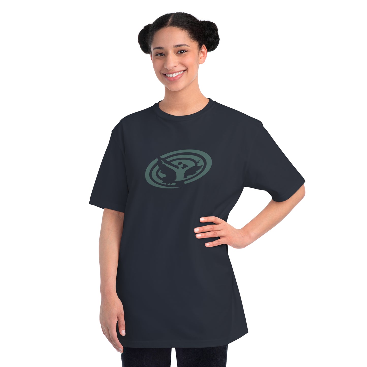 Organic Classic T-Shirt : Swirlspace - Teal Gray print