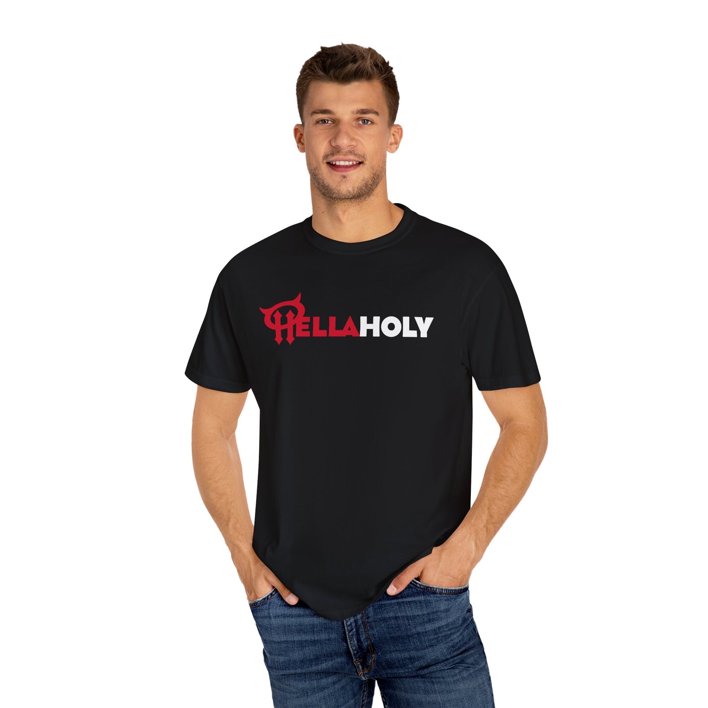 Unisex Garment-Dyed T-shirt : HellaHoly Logo 02