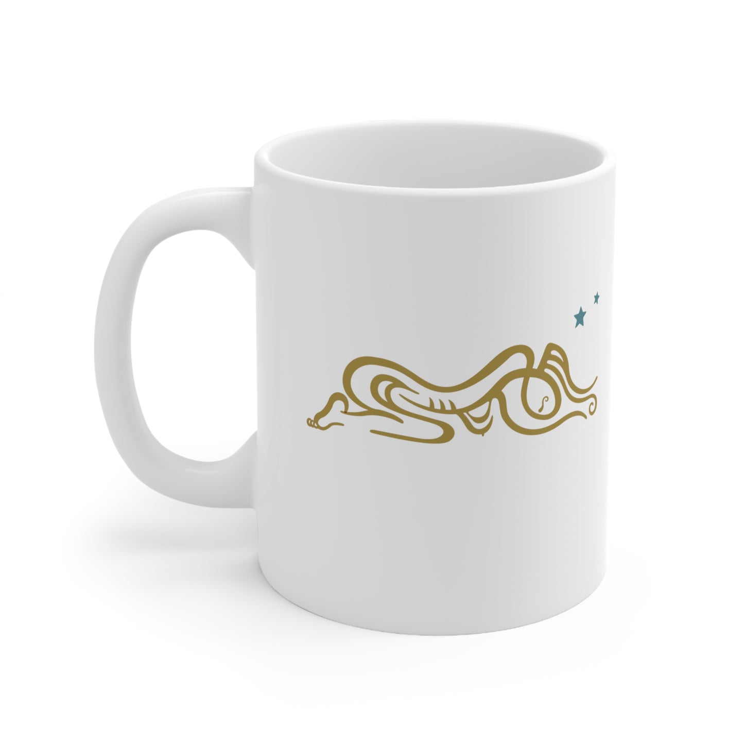 Ceramic Mug 11oz : Zoga - White w/ Gold