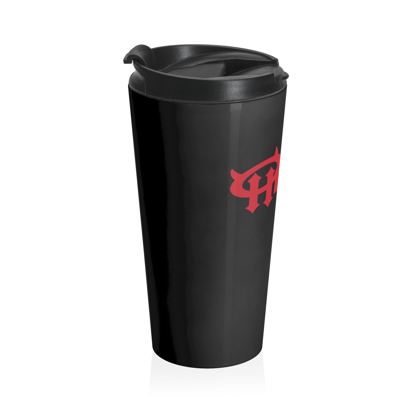 Stainless Steel Travel Mug : HellaHoly Logo (HH02) - Black with Red & White print