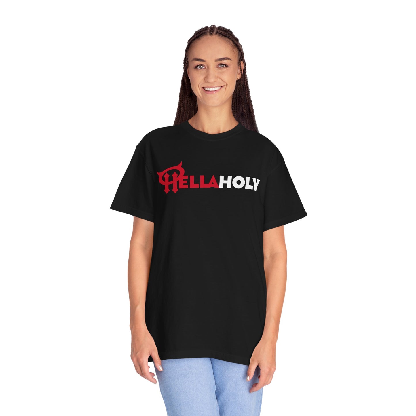 Unisex Garment-Dyed T-shirt : HellaHoly Logo 02