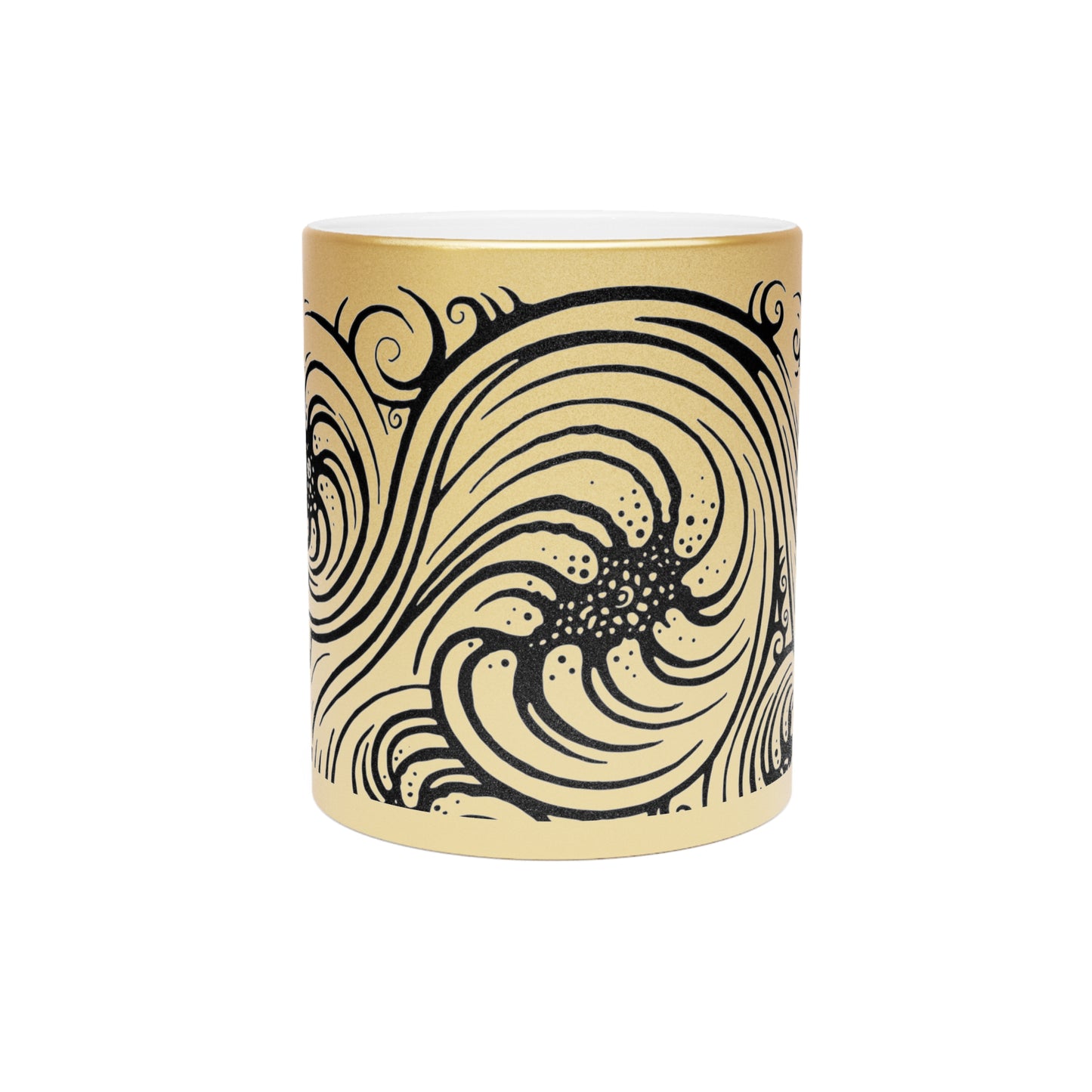 Metallic Mug (Silver\Gold) - Cosmic Swirl - Black print