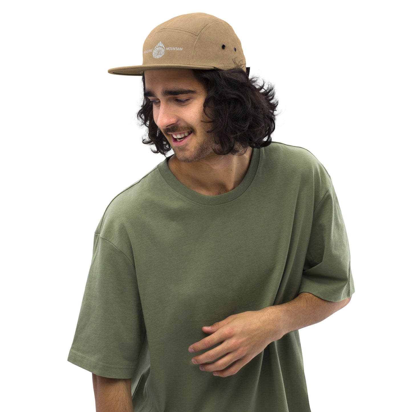 Five Panel Cap : Abalone white embroidery