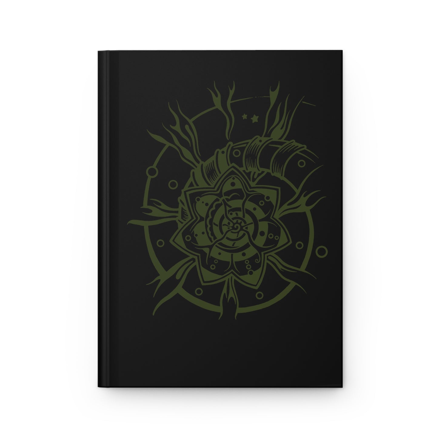 Hardcover Journal Matte : Starflower - Black w/ Olive