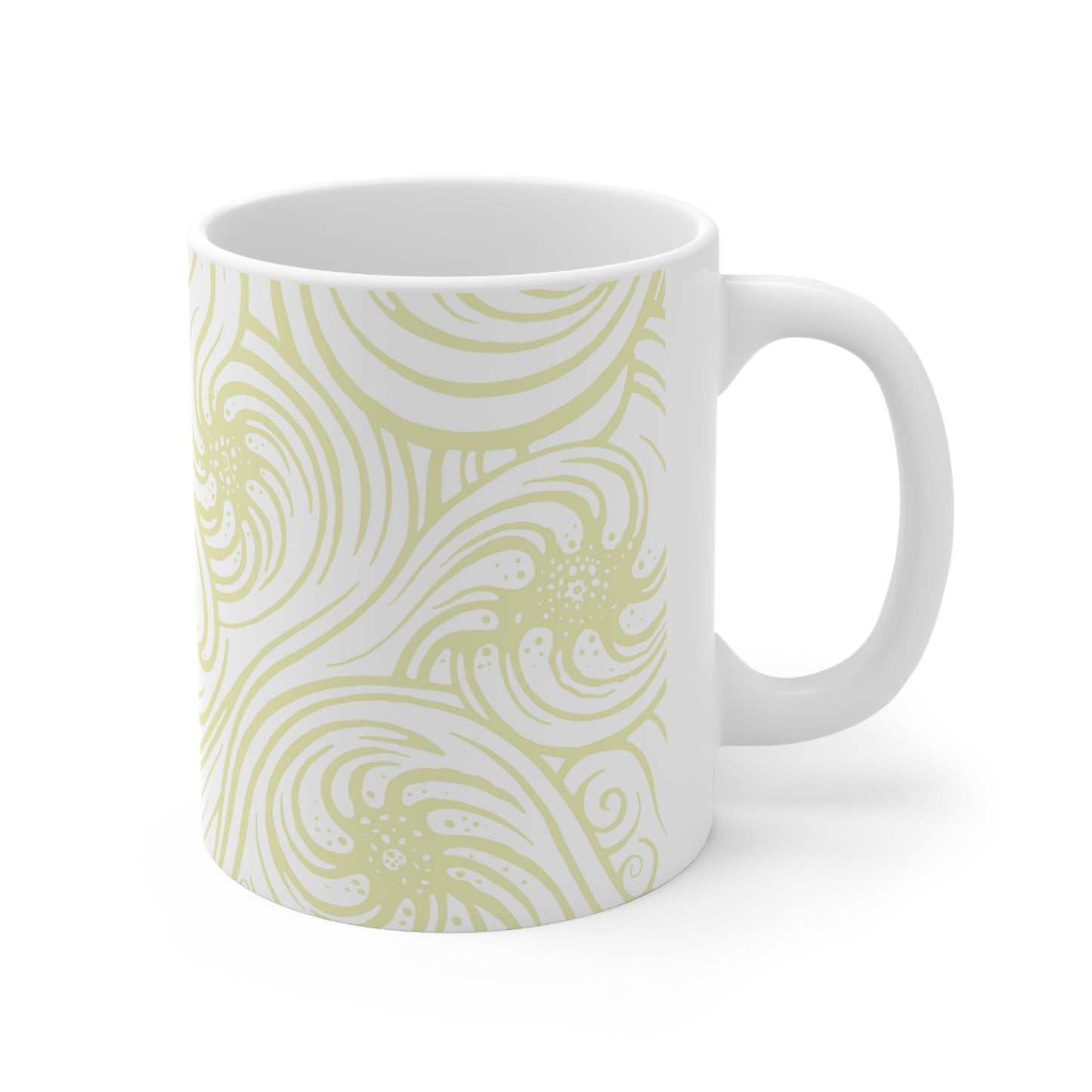 Ceramic Mug 11oz : Cosmic Swirl - White w/ Cream