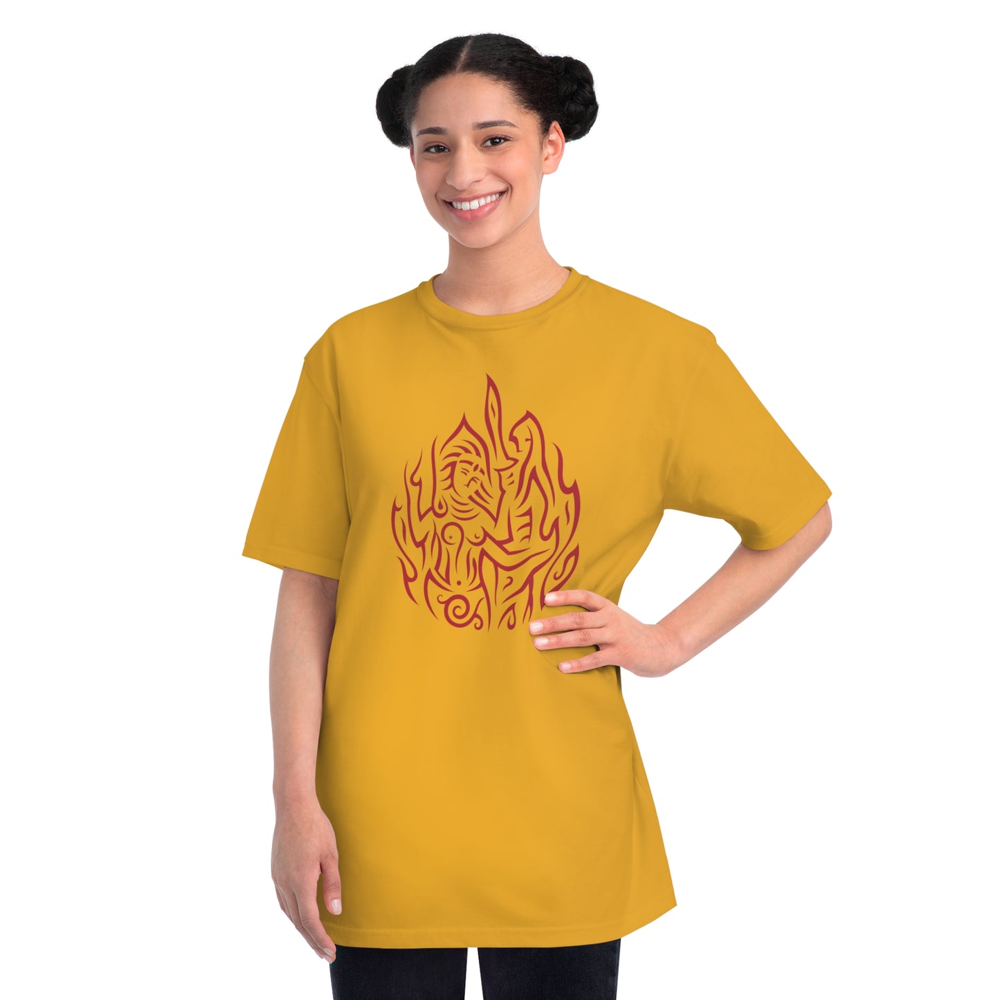 Organic Classic T-Shirt : Drop o' Fire - Red print