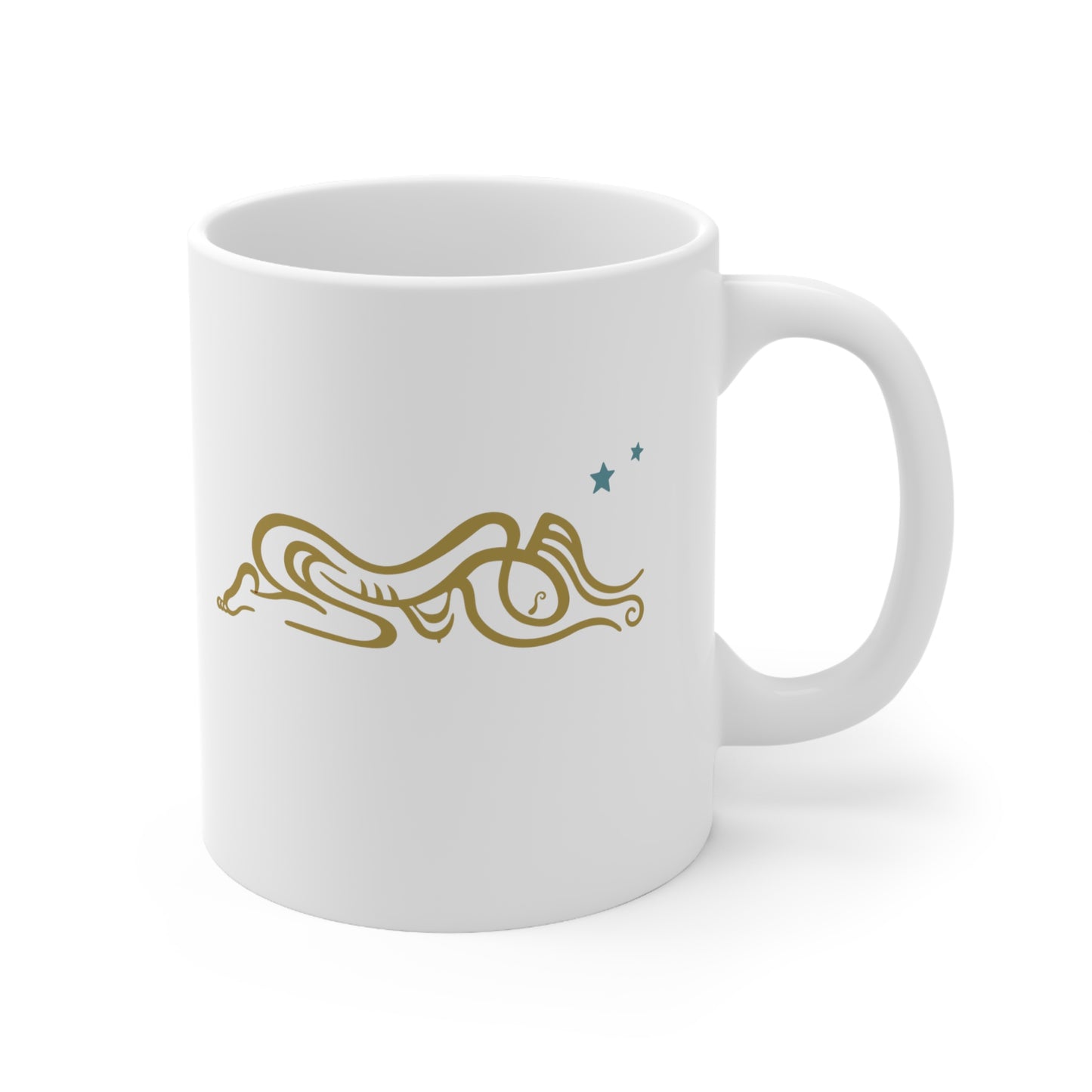 Ceramic Mug 11oz : Zoga - White w/ Gold