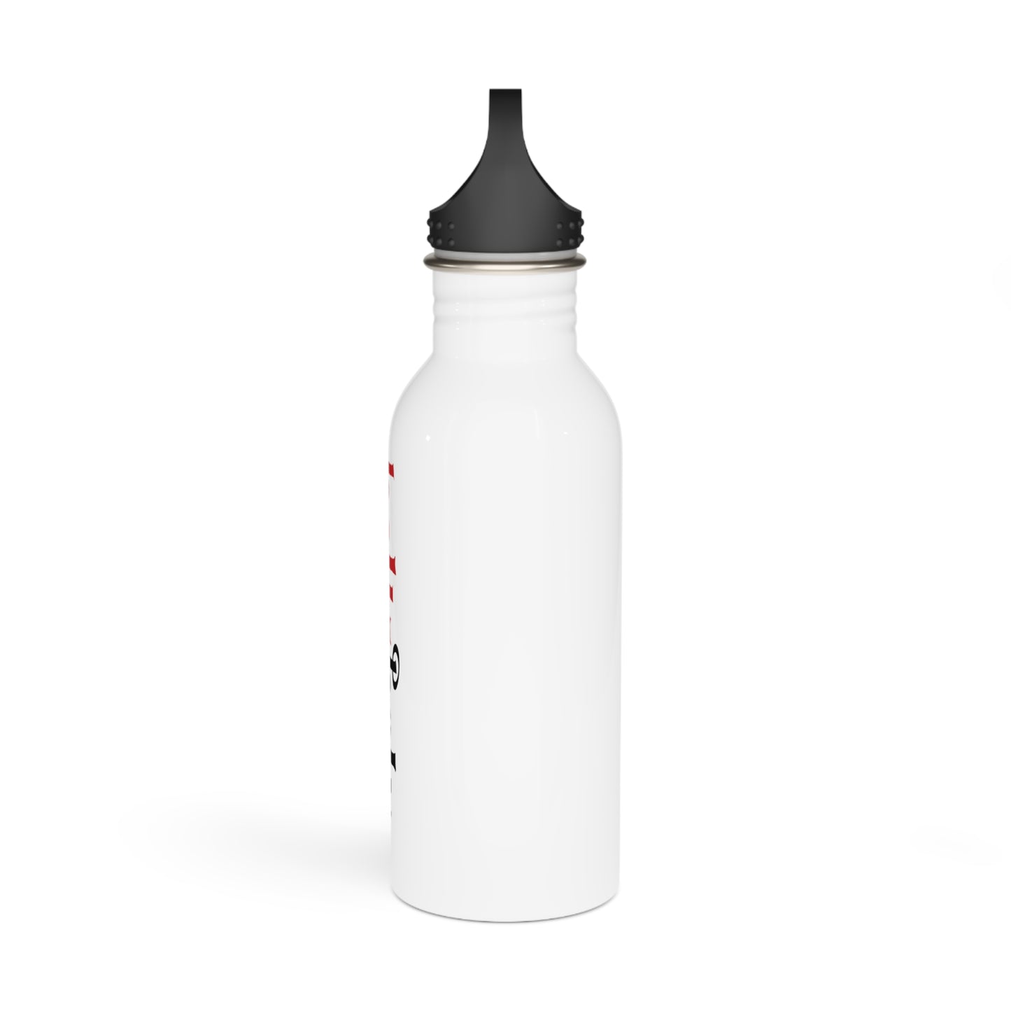 Stainless Steel Water Bottle : HellaHoly Logo HH06 - White w/ Black & Red print