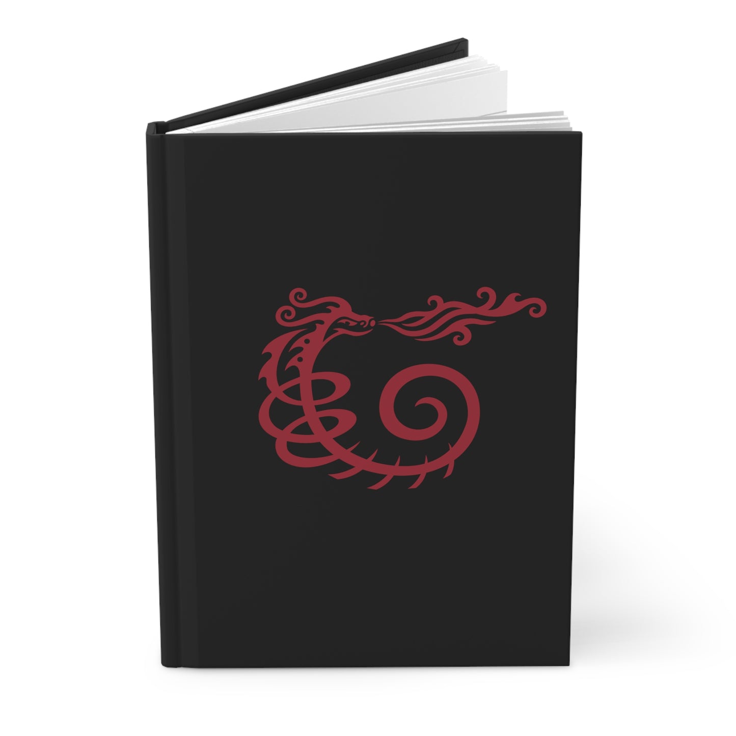 Hardcover Journal Matte : Dragon - Black w/ Red