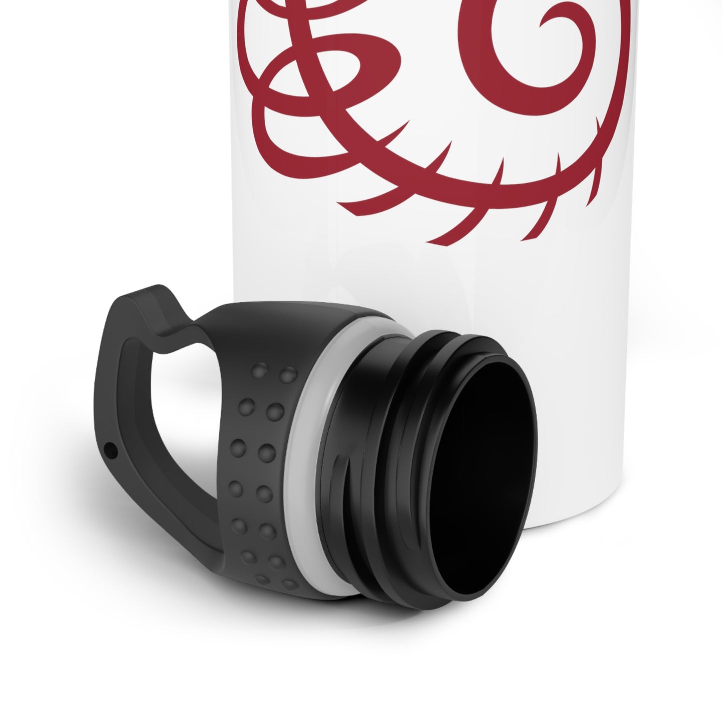 Stainless Steel Water Bottle : Dragon - White w/ Red print