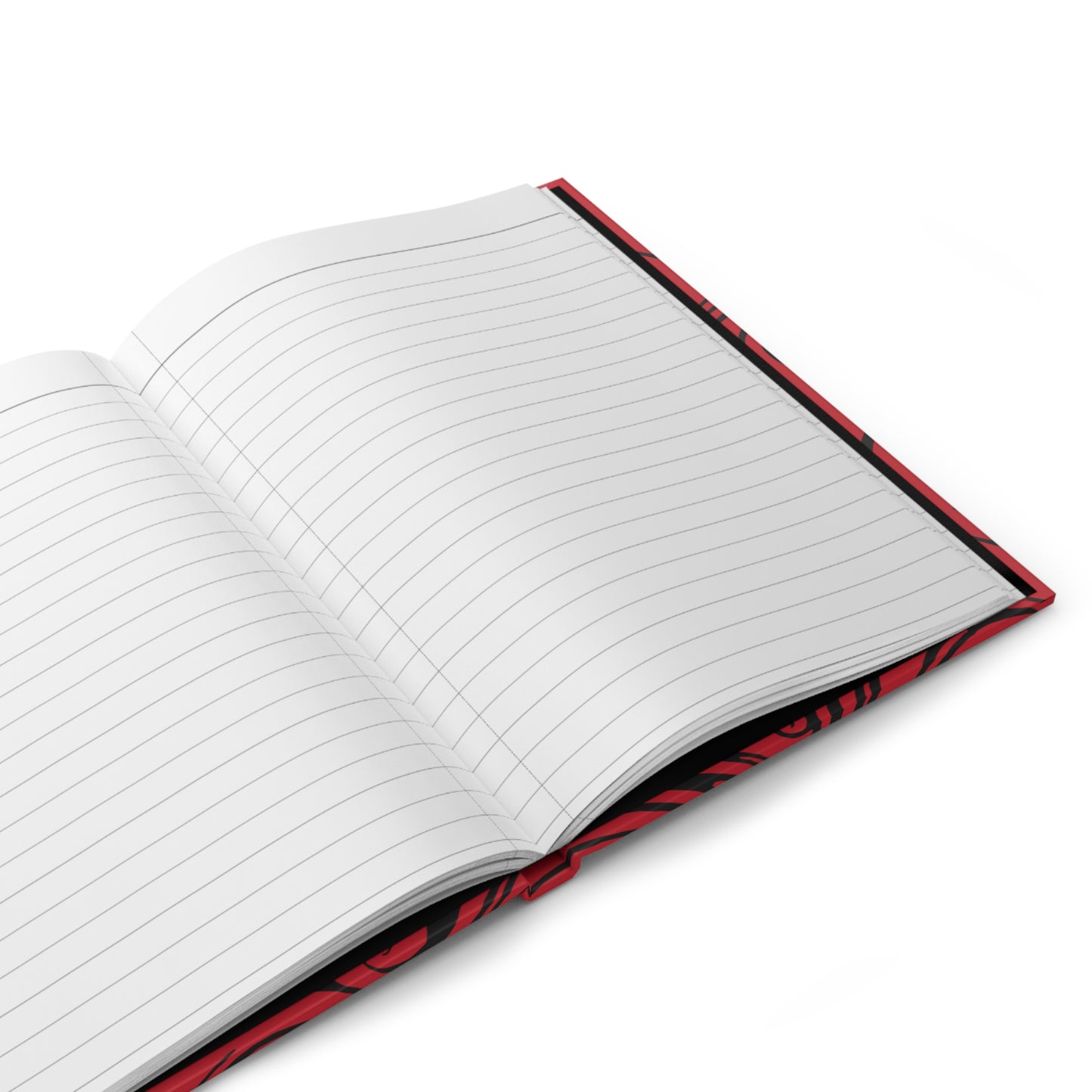 Hardcover Journal Matte : Cosmic Flow - Red w/ Black