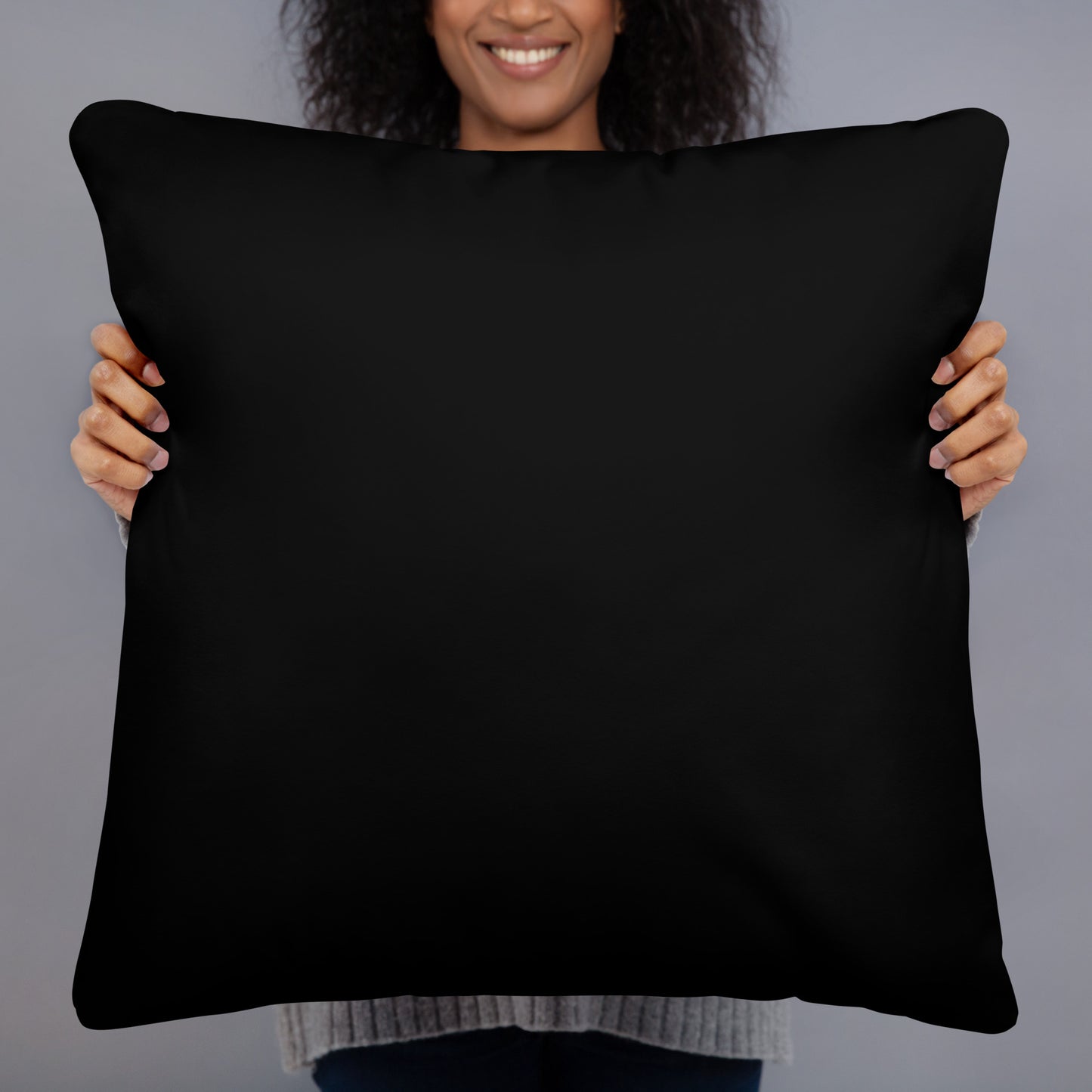 Basic Pillow : Starflower - Black w/ Olive print