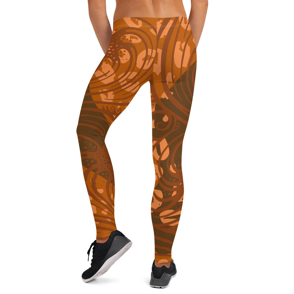 Leggings : Cosmic Swirl Gone Wild - Autumn colors