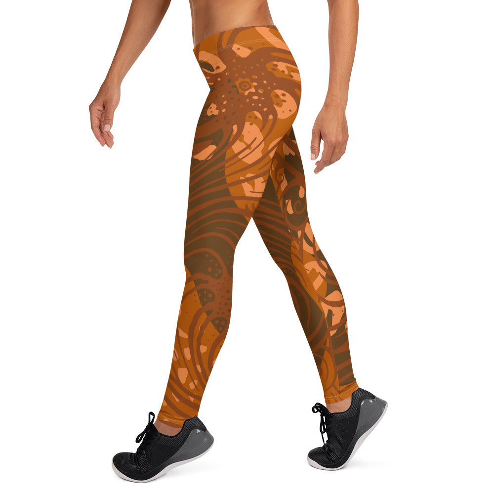 Leggings : Cosmic Swirl Gone Wild - Autumn colors