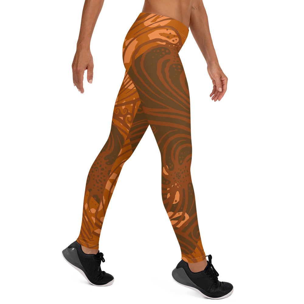 Leggings : Cosmic Swirl Gone Wild - Autumn colors