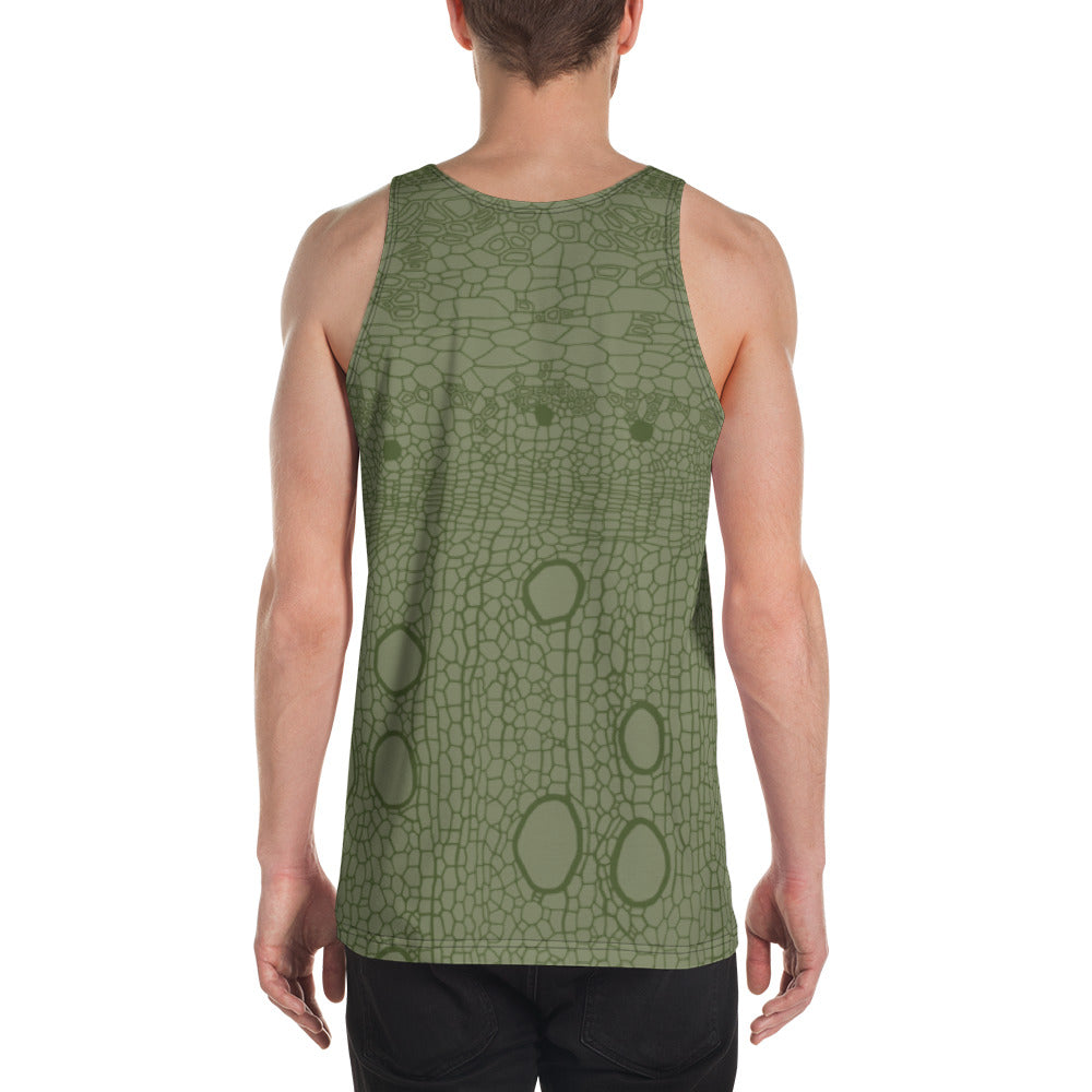 Unisex Tank Top AOP : Hemp Cell - Light Green w/ Olive (all over print)