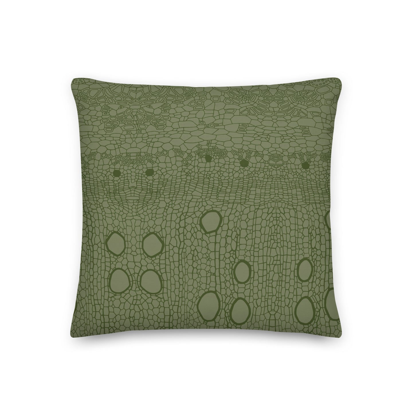 Premium Pillow : Hemp Cell - Sage w/ Olive print