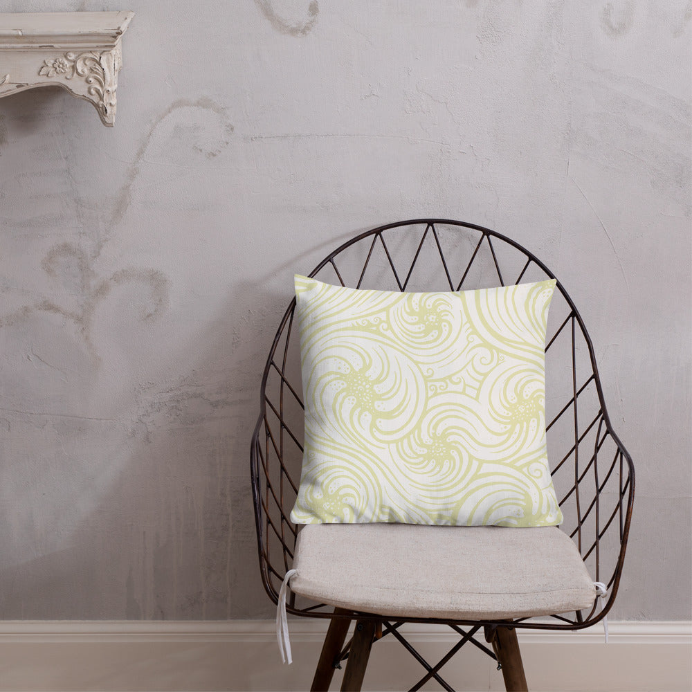 Premium Pillow : Cosmic Swirl - White w/ Cream print