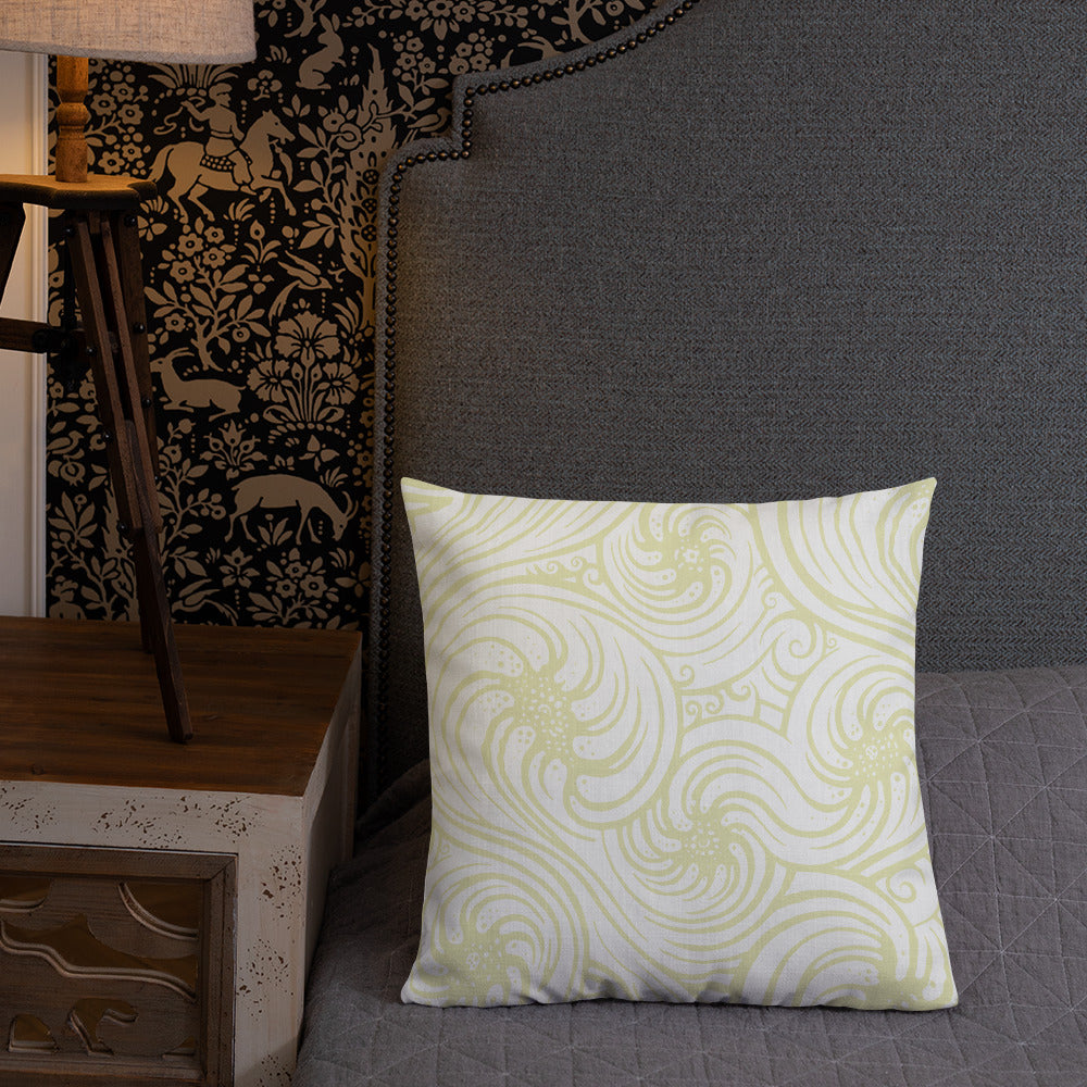 Premium Pillow : Cosmic Swirl - White w/ Cream print
