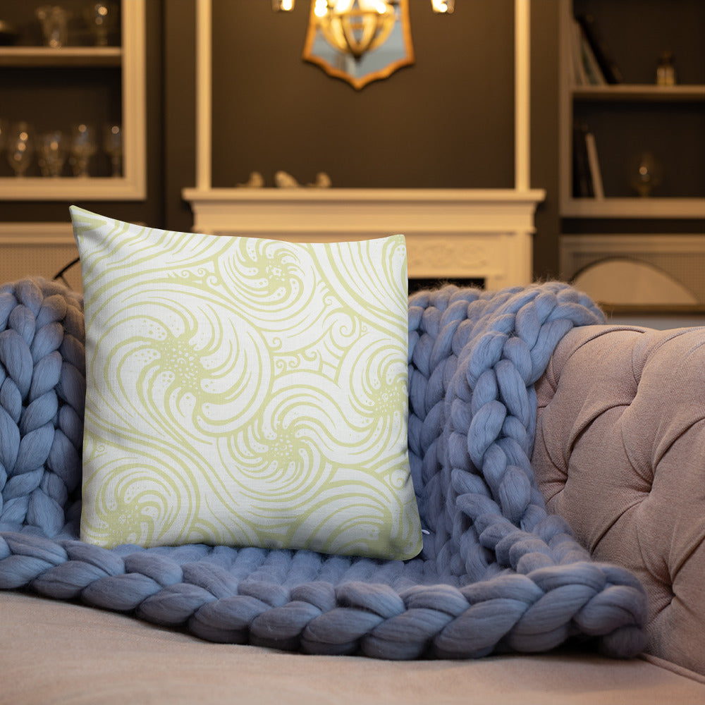 Premium Pillow : Cosmic Swirl - White w/ Cream print