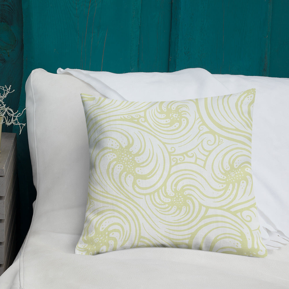 Premium Pillow : Cosmic Swirl - White w/ Cream print