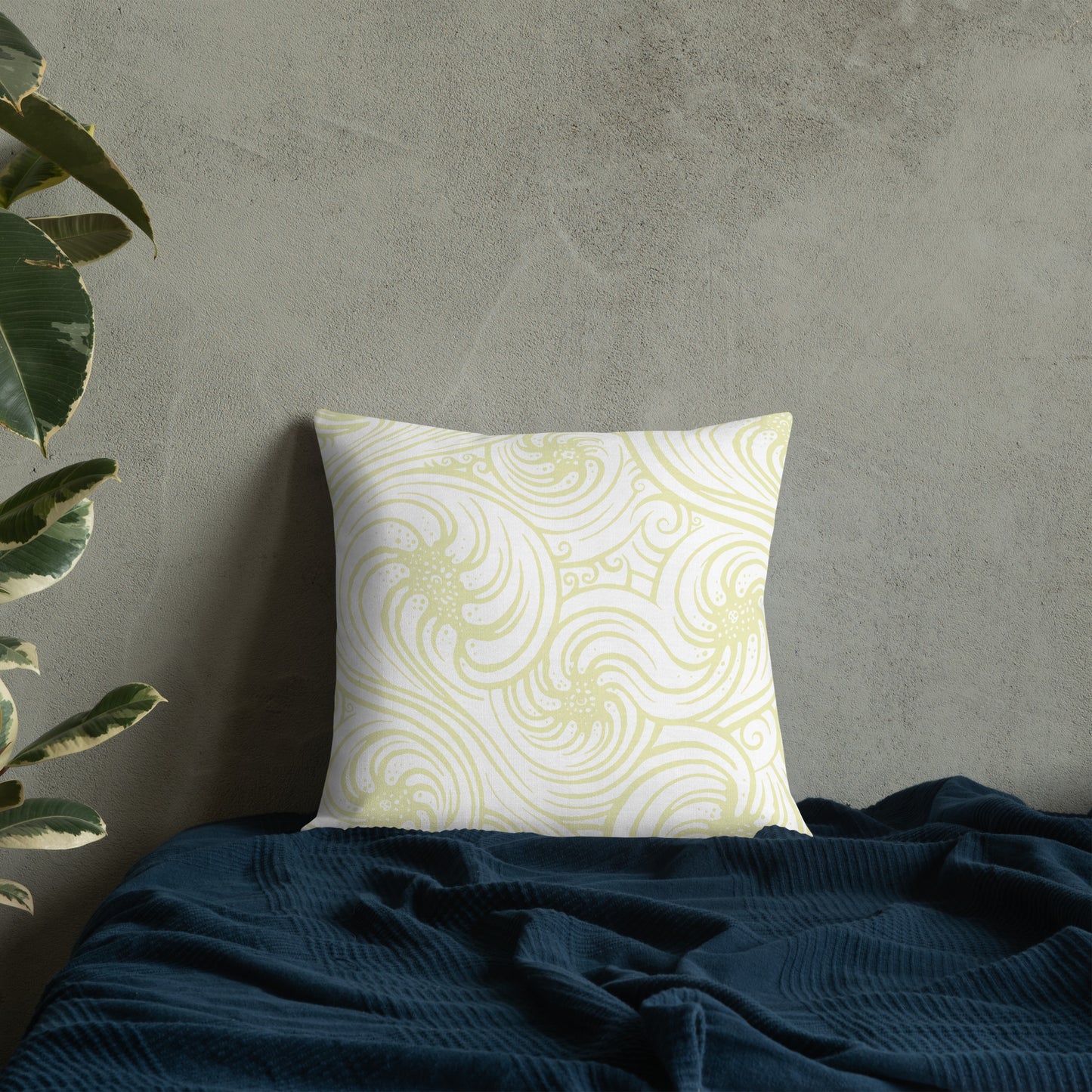 Premium Pillow : Cosmic Swirl - White w/ Cream print
