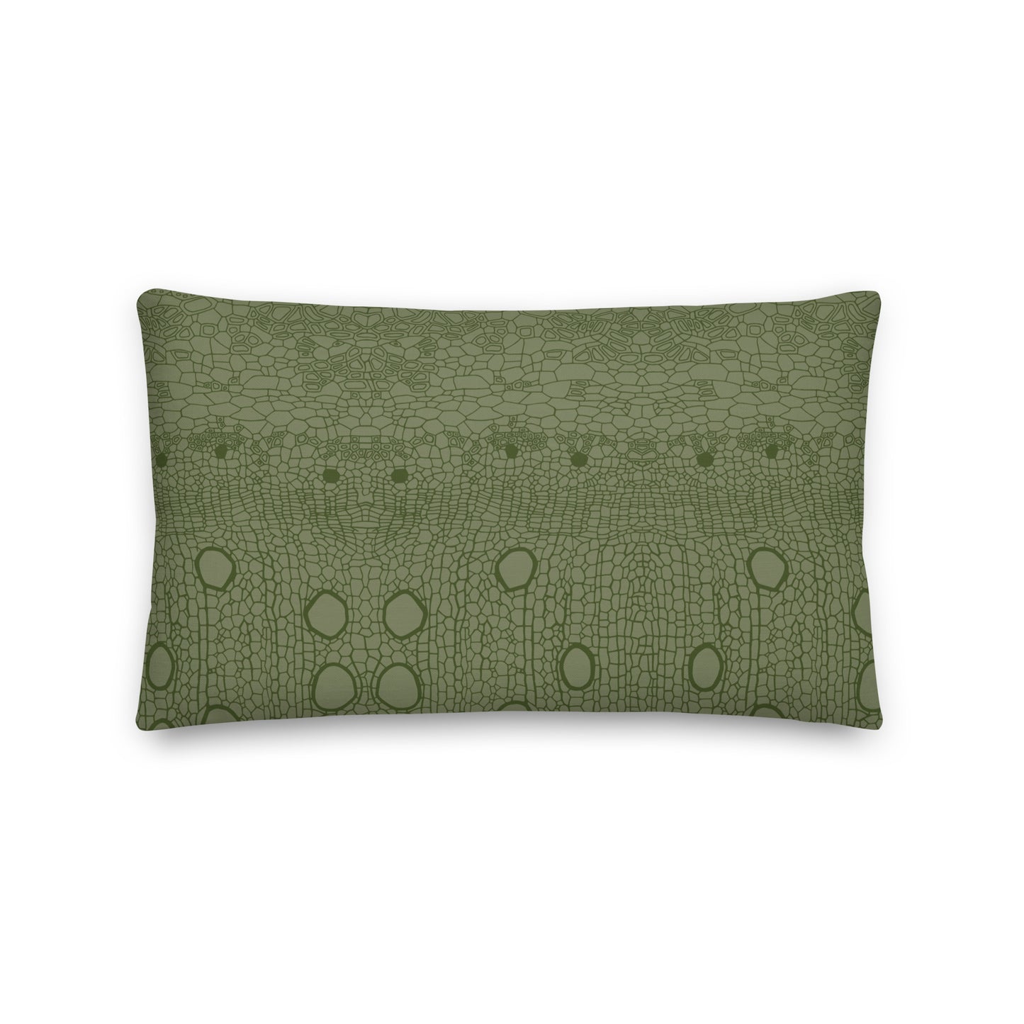 Premium Pillow : Hemp Cell - Sage w/ Olive print