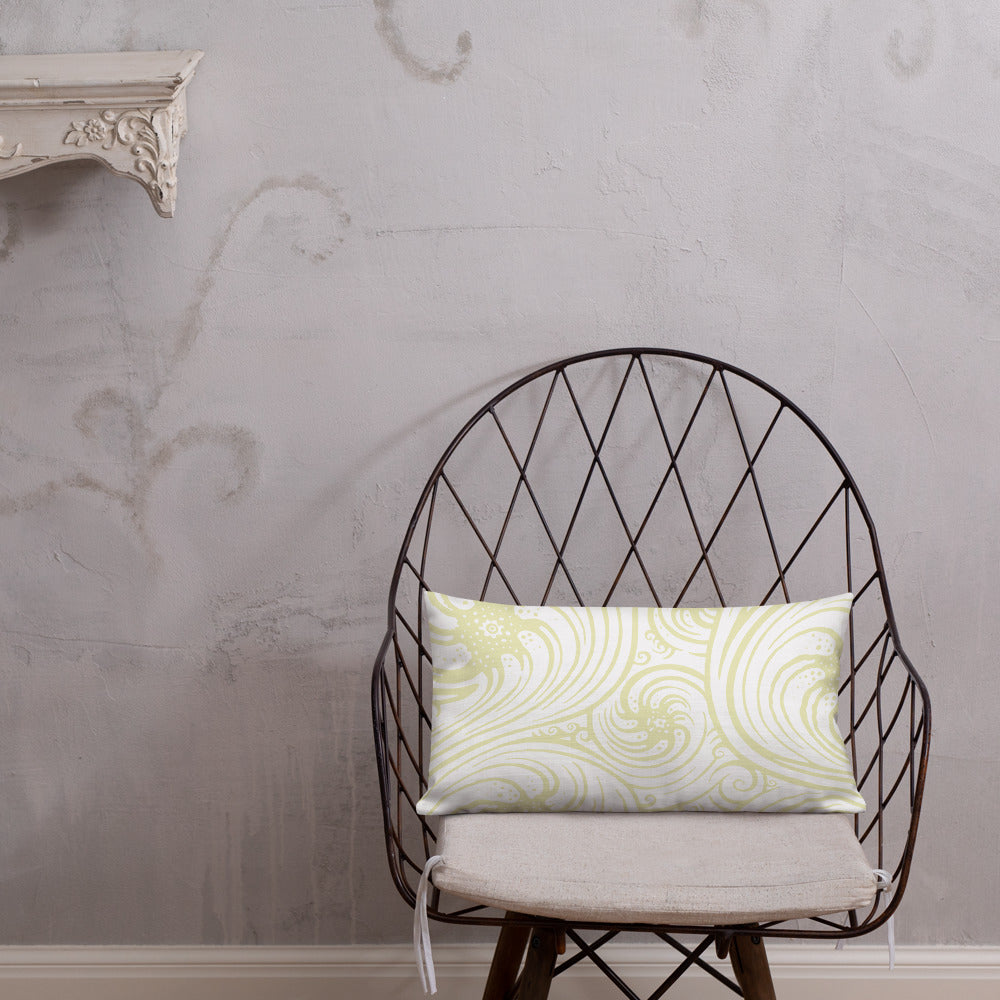 Premium Pillow : Cosmic Swirl - White w/ Cream print