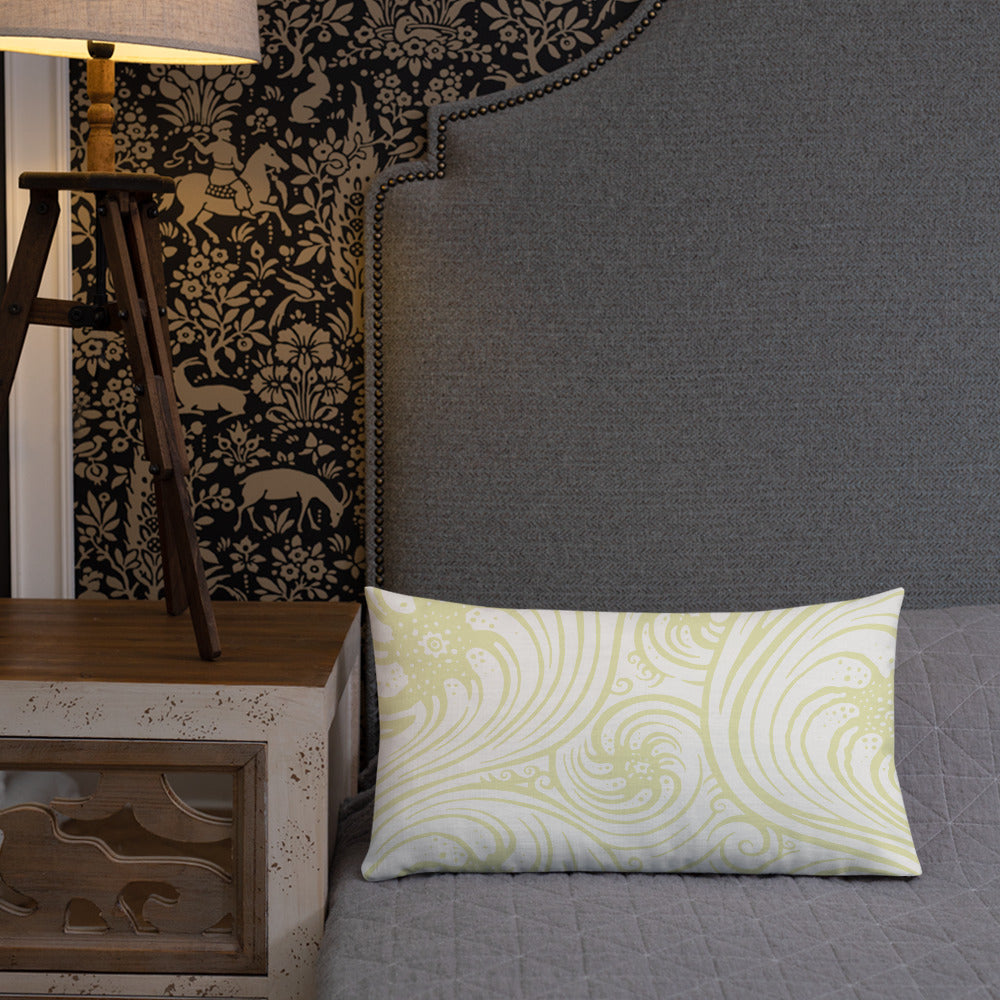 Premium Pillow : Cosmic Swirl - White w/ Cream print