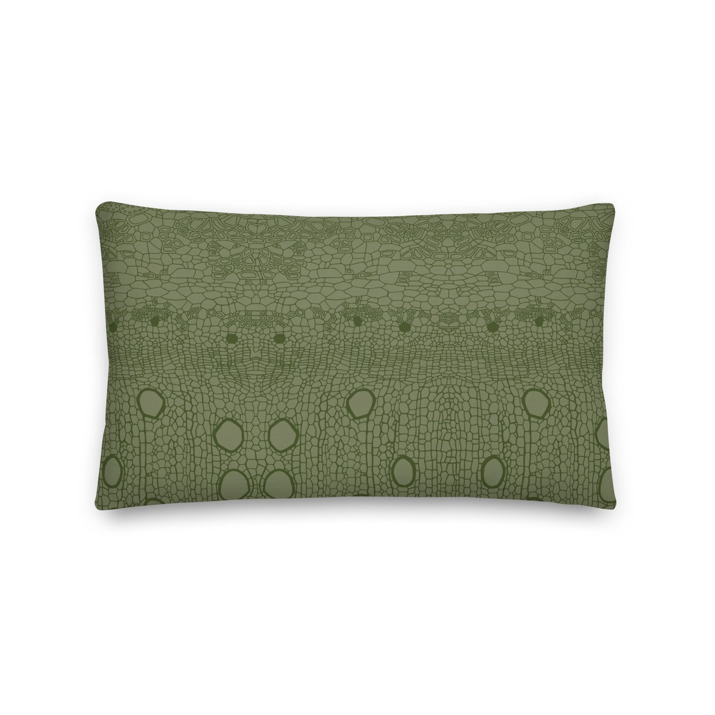 Premium Pillow : Hemp Cell - Sage w/ Olive print