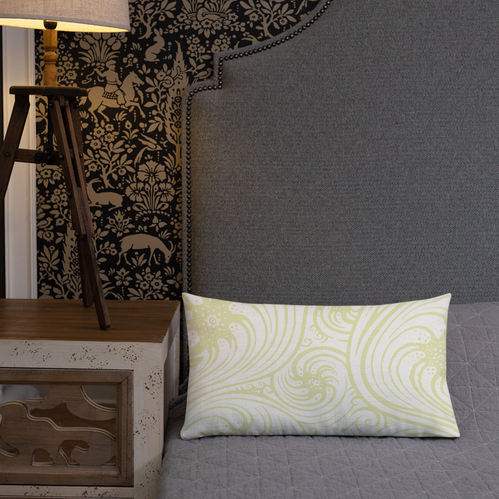 Premium Pillow : Cosmic Swirl - White w/ Cream print