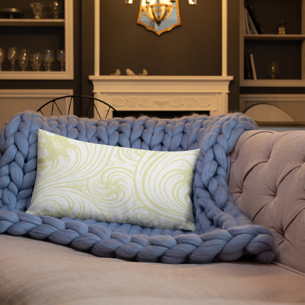 Premium Pillow : Cosmic Swirl - White w/ Cream print