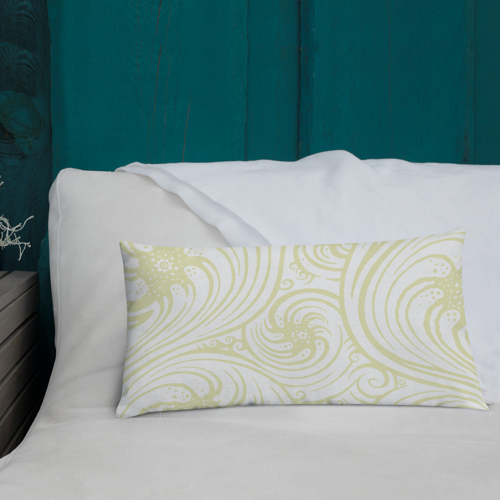 Premium Pillow : Cosmic Swirl - White w/ Cream print